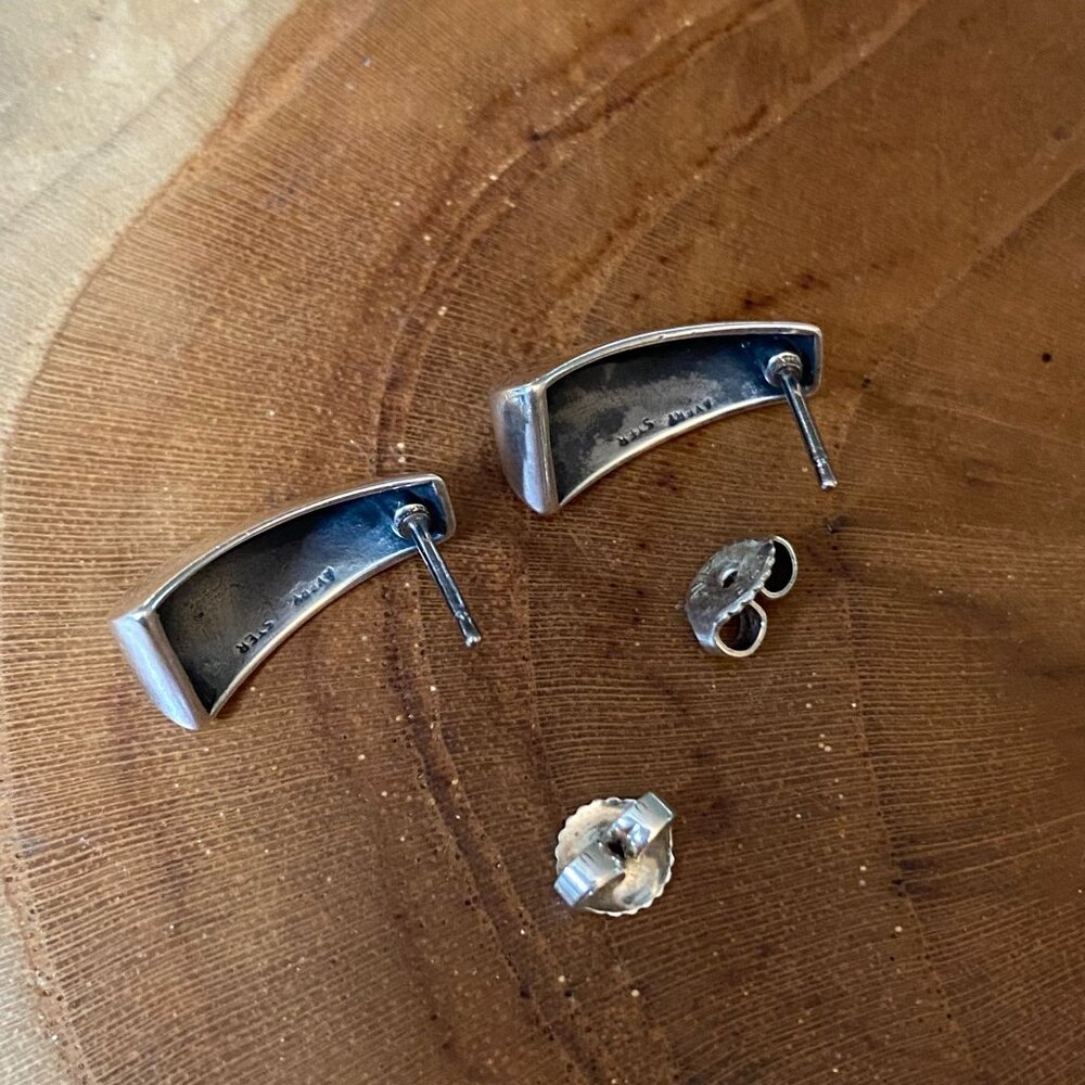 Retired James Avery Angled Rectangular Ear Post E… - image 2